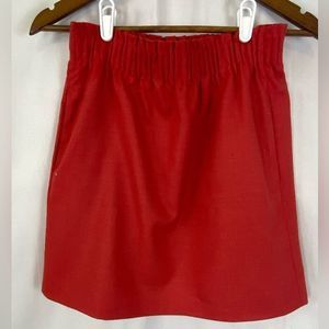 J. Crew Women's Red Elastic Waist Mini Skirt Size 00